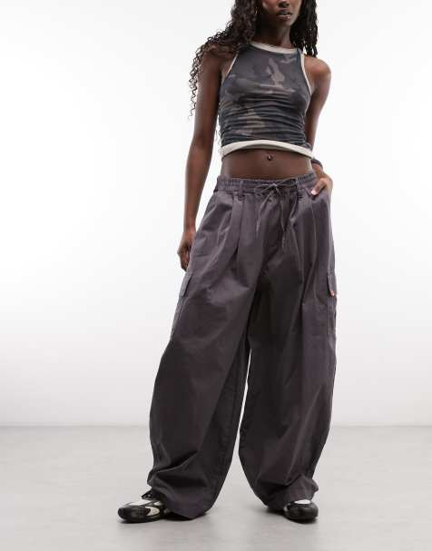 COLLUSION utility pocket baggy cargo pants in slate gray - view 1