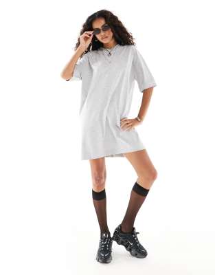 Collusion V-neck T-shirt Dress In Gray Heather