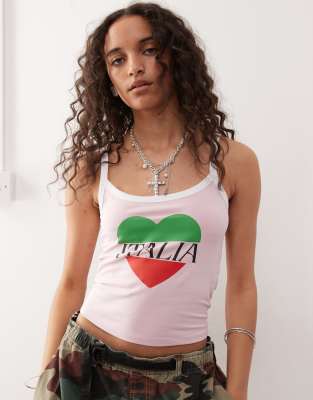 vacation print cami-pink