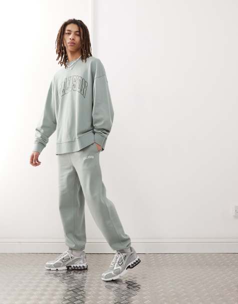 COLLUSION Varsity joggers co-ord in green with print - view 1