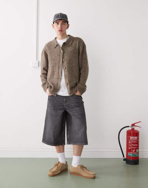 COLLUSION - Vasket sorte posede skater-jorts i denim - view 1