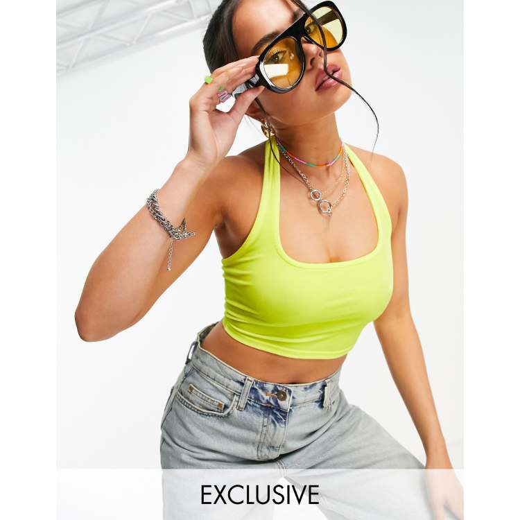 Neon yellow halter top 2025