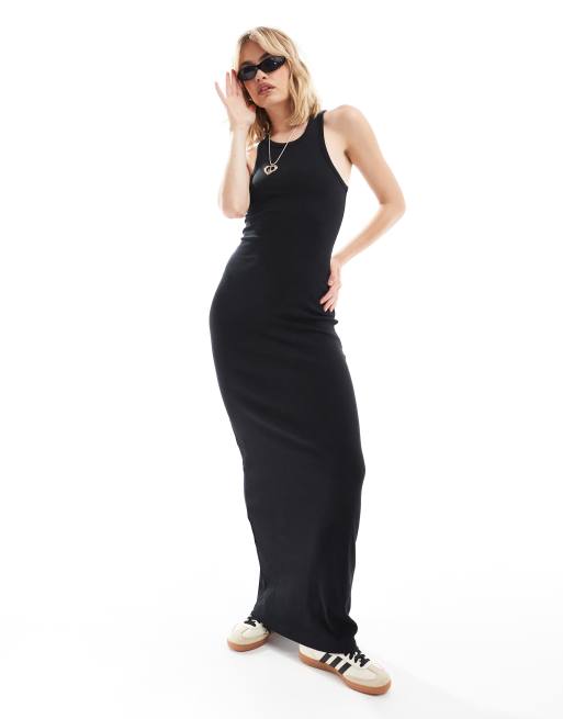 Black vest cheap maxi dress