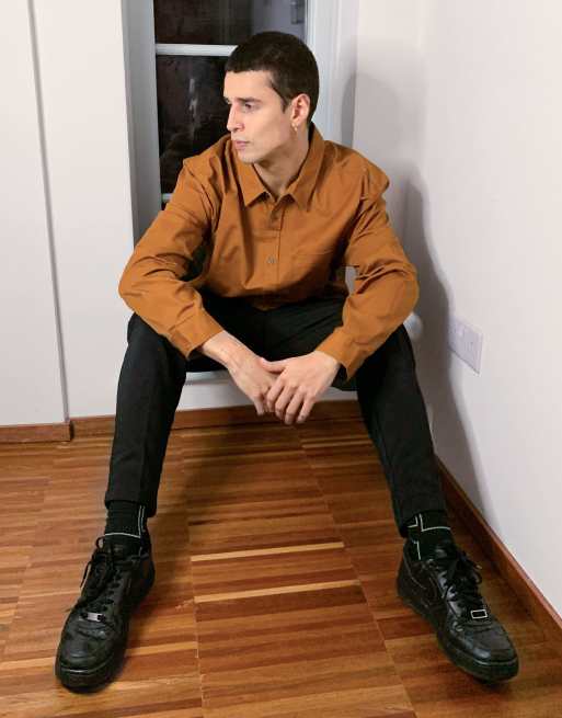 COLLUSION Veste chemise utilitaire en sergé Marron rouille ASOS