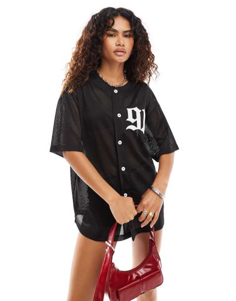 COLLUSION - Vestito corto nero stile baseball - view 1