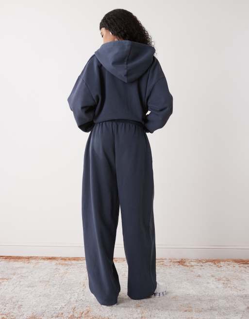 COLLUSION vintage wash oversized baggy trackies in navy (part of a set), 2 of 5
