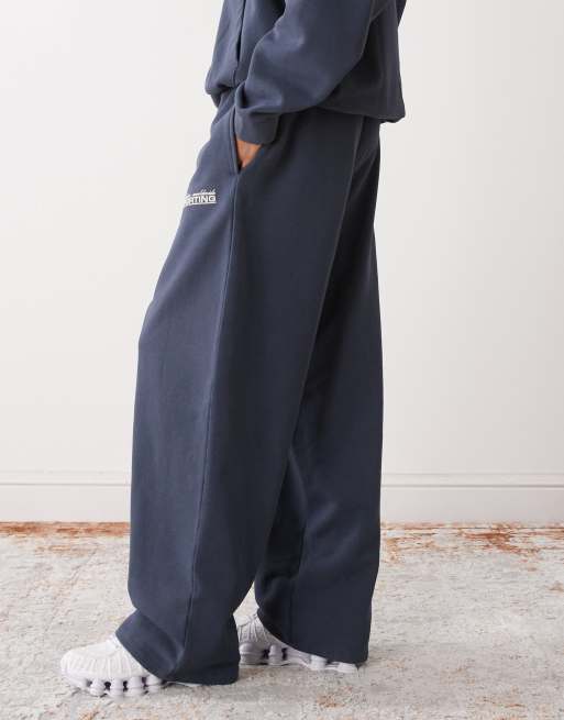 COLLUSION vintage wash oversized baggy trackies in navy (part of a set), 4 of 5