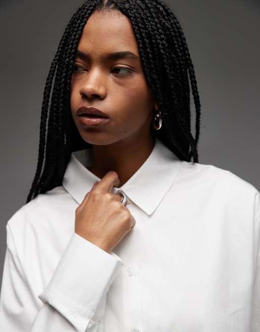 COLLUSION – Vit skjorta i oversize med långa ärmar, 3 av 4