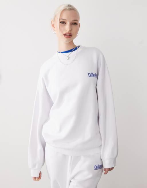 COLLUSION – Vit sweatshirt med logga