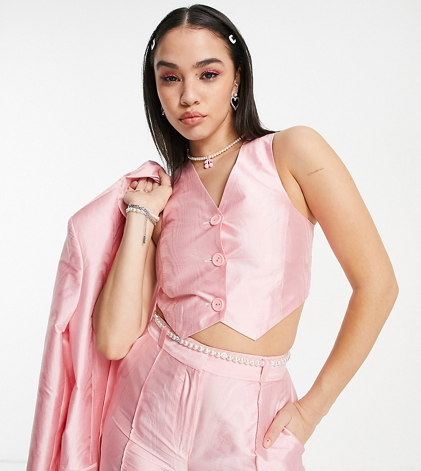 COLLUSION waistcoat in pink co-ord
