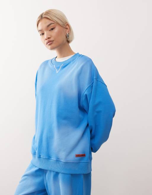 COLLUSION washed blue sweat with red detail co-ord