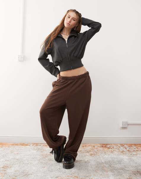 COLLUSION washed brown extreme relaxed jogger - view 1