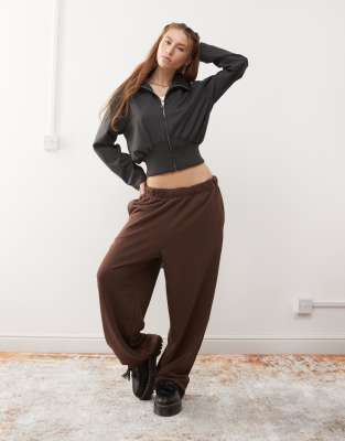 washed brown extreme relaxed sweatpants