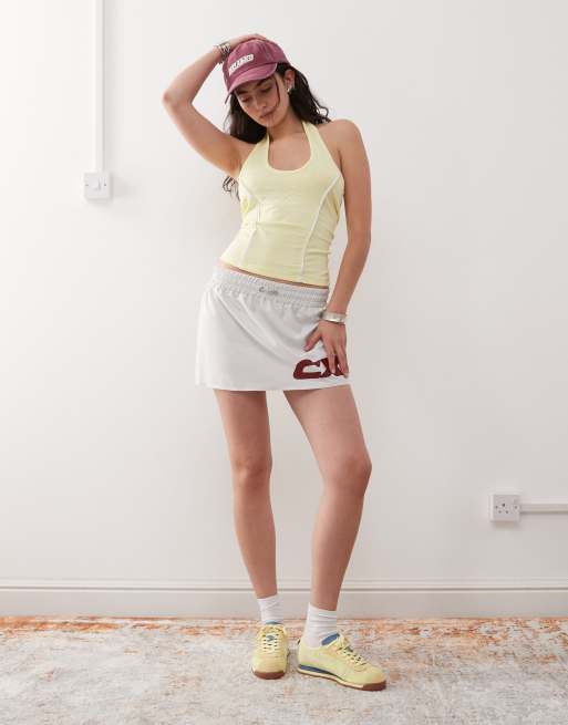 COLLUSION washed halter top in yellow, 2 of 4