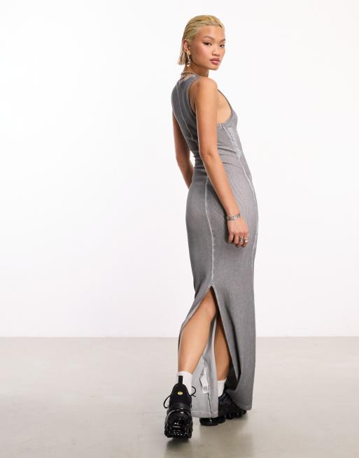 COLLUSION washed print tank top maxi dress in gray | ASOS