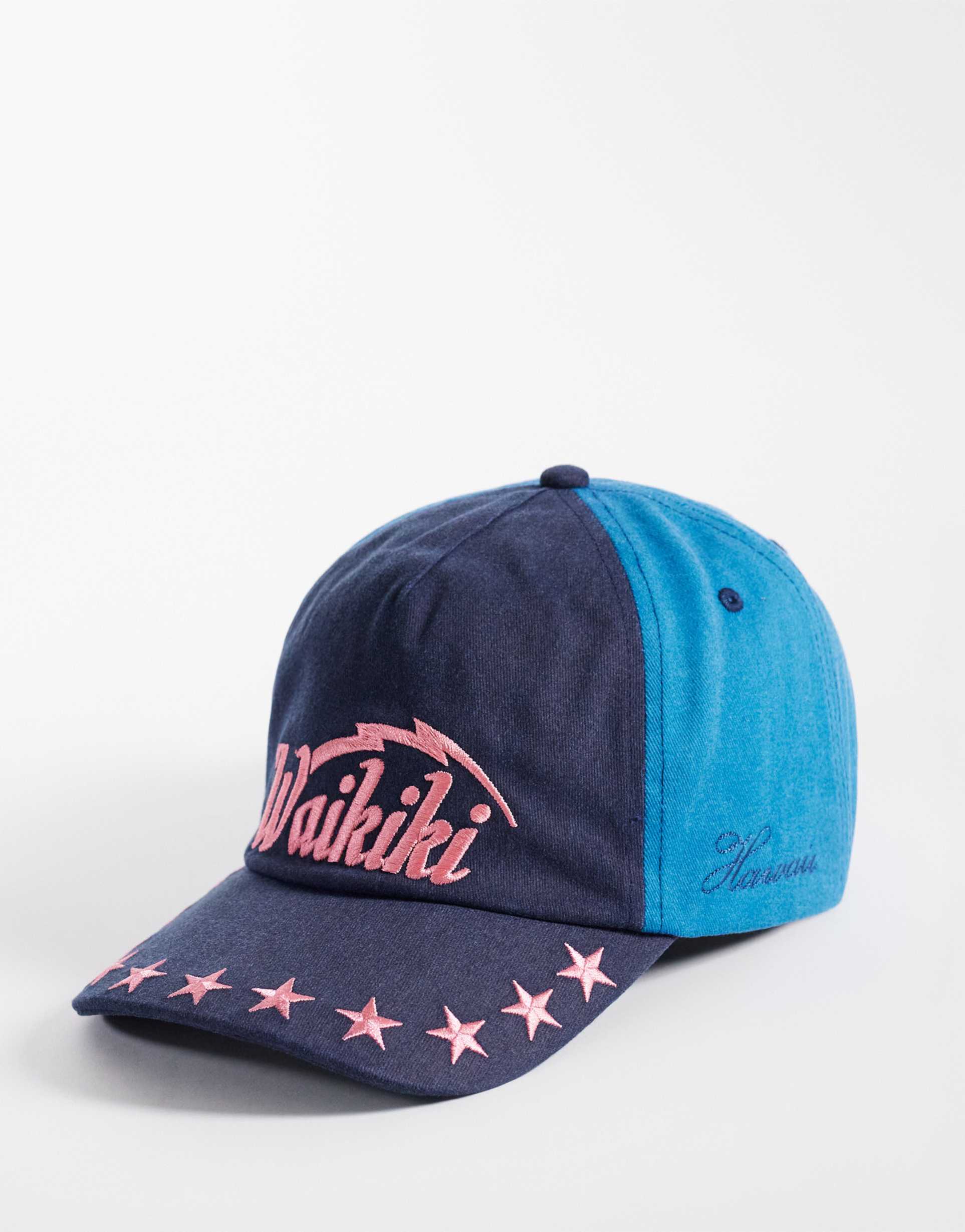 collusion washed surf cap with embroidery in multi