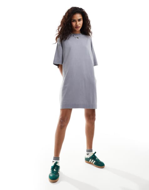 COLLUSION washed t-shirt dress in blue - view 1