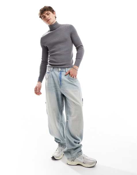 COLLUSION – Weicher Strickpullover in Grau mit Rollkragen - view 1