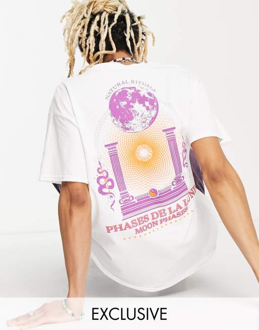 COLLUSION – Weißes T-Shirt mit Druckmuster