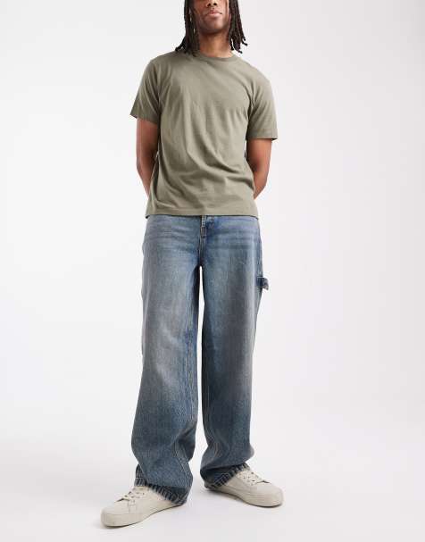 COLLUSION – Weite Carpenter-Jeans in Dirty-Blau mit mittelhohem Bund - view 1