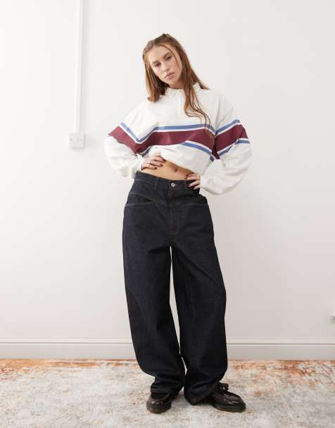 COLLUSION – Weite Jeans in Indigoblau mit Ziernaht - view 1