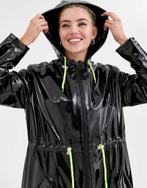 Wet sale look raincoat