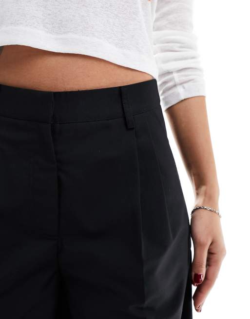 COLLUSION wide leg baggy tailored pants in black