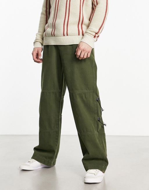 COLLUSION cargo pants in dark green