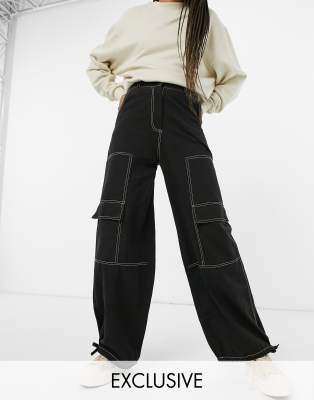 cargo trousers contrast stitch