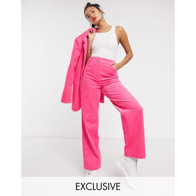 Zara pink best sale corduroy trousers