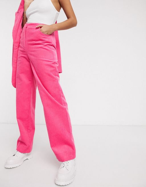 COLLUSION wide leg pink stripe pants