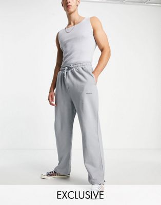 COLLUSION wide leg joggers in grey co-ord