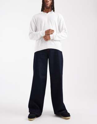 Collusion Wide Leg Mid Rise Jean In Blue