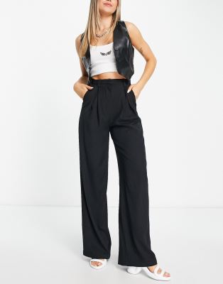 ASOS DESIGN high waisted wide leg pants in marmalade