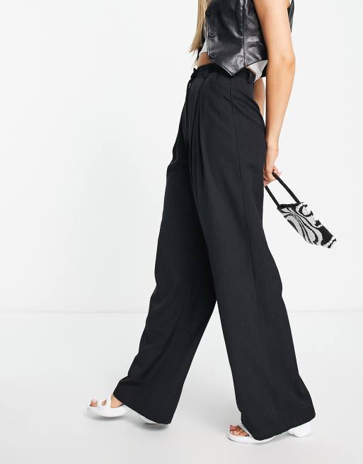 ASOS DESIGN high waisted wide leg pants in marmalade