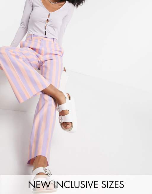 Collusion wide leg pink stripe pants  Pink stripes, Asos women, Fashion  pants