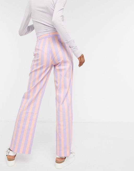 Camie Wide Leg Pant - Pink Stripe