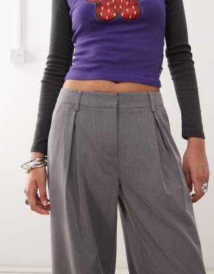 Collusion Wide Leg Pleat Detail Pants