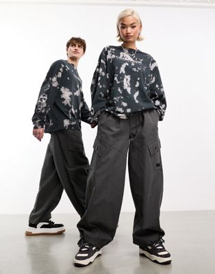 COLLUSION baggy utility trousers in charcoal