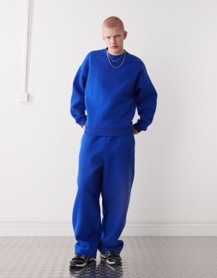 wide leg sweatpants in blue