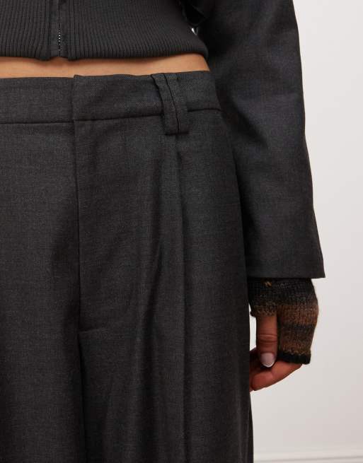 COLLUSION wide leg tailored pants in charcoal (part of a set)