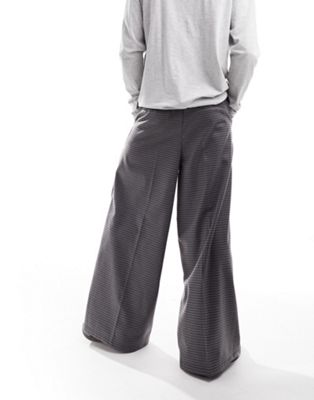 COLLUSION baggy tailored pants in black