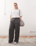 [Collusion] COLLUSION wide leg tailored pants in grey 8 GREY