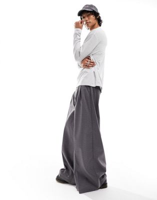 COLLUSION wide leg tailored trouser in check print - ASOS Price Checker