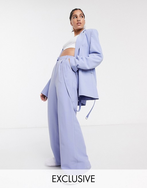 COLLUSION wide leg trouser in pastel lilac