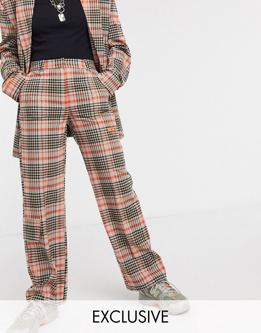 COLLUSION wide leg trousers in check