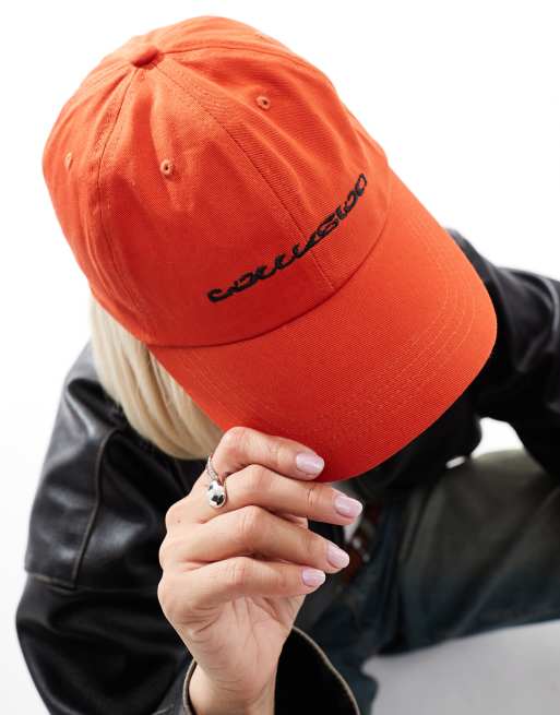 COLLUSION Womens branded cap in red, 4 of 4