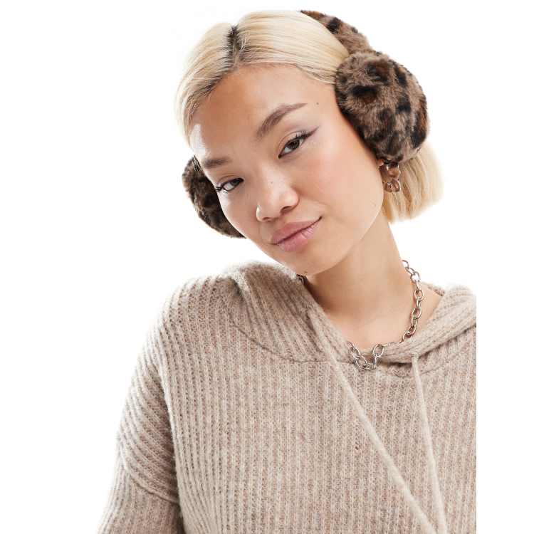 COLLUSION Womens fluffy earmuffs in leopard print | ASOS