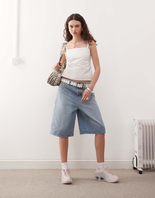 COLLUSION woven cami top with strappy open back in white | ASOS