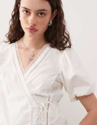 Collusion Wrap Front Top-white